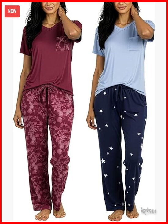 Other - 2 Pack Women's Pajama Sets Short Sleeve Loungewear Sleepwear